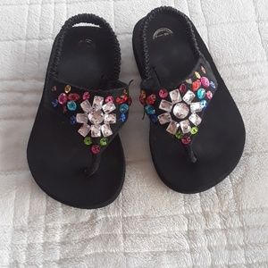 🎉HostPick🎉Black Sandels with rhinestones